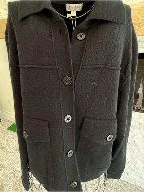 Kinross Ladies Black Chic Cashmere Sweater Small